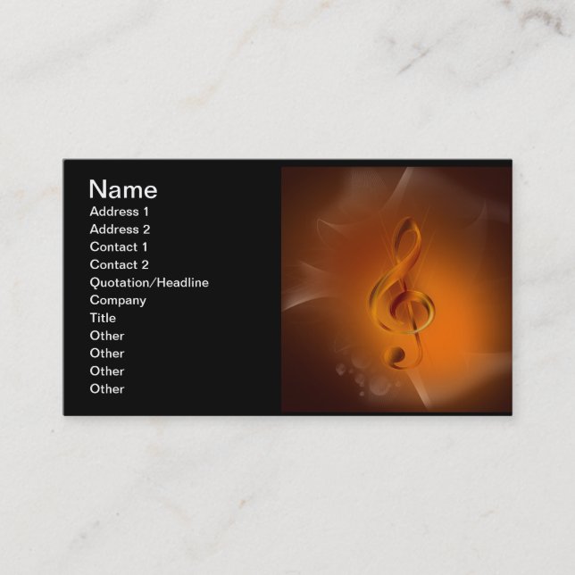 Beautiful cool glowing fire colours effects music business card (Front)