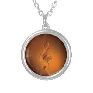 Beautiful cool glowing fire colours effects music silver plated necklace