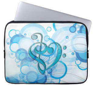 Beautiful cool music notes together as a heart laptop sleeve