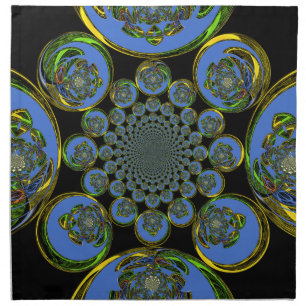 Beautiful cool royal blue black Kaleidoscope  art Cloth Napkin