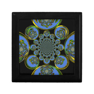 Beautiful cool royal blue black Kaleidoscope  art Gift Box