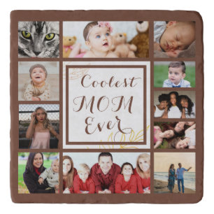 Beautiful Coolest Mom Ever Photo Collage Trivet