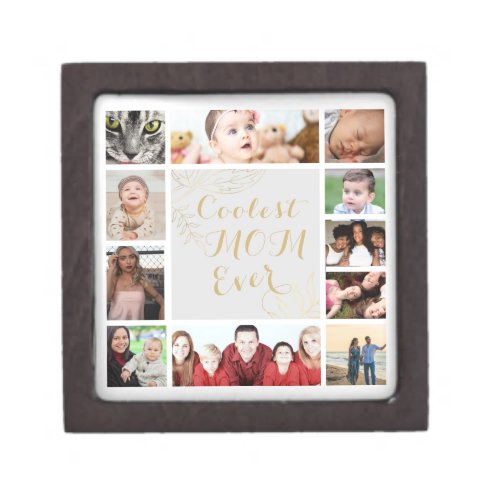 Beautiful Coolest Mom Ever Photo Magnetic Wooden Gift Box