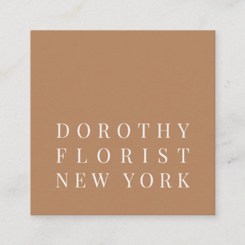 Beautiful copper brown elegant minimalist florist square business card
