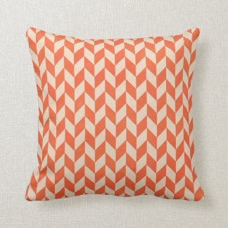 Beautiful Coral Chevron Throw Pillow