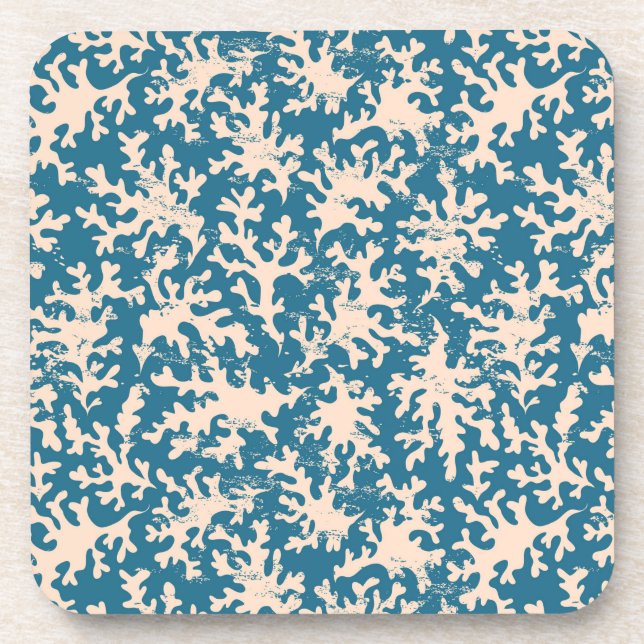 Beautiful Coral Pattern Drink Coaster (Front)