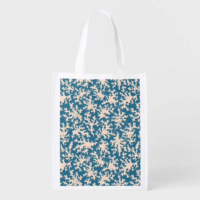 Beautiful Coral Pattern Grocery Bag (Front)