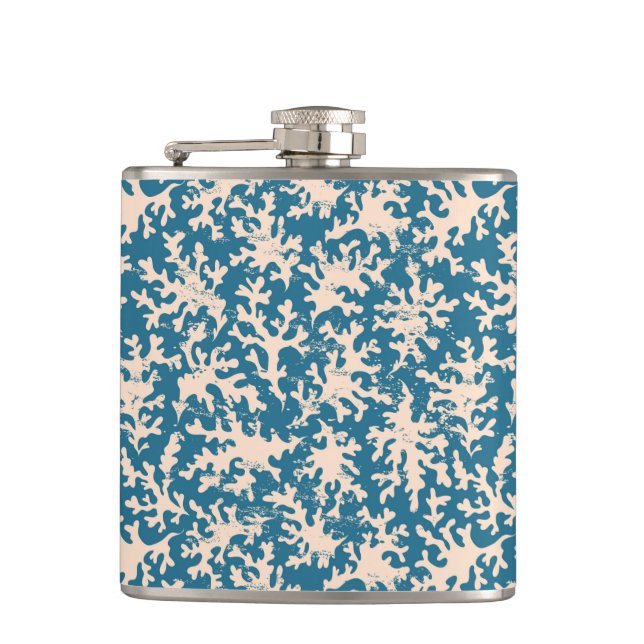 Beautiful Coral Pattern Hip Flask (Front)
