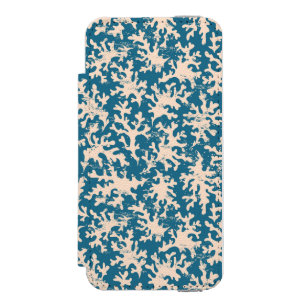 Beautiful Coral Pattern Wallet Case For iPhone SE/5/5s