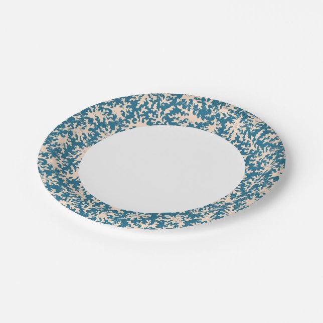 Beautiful Coral Pattern Paper Plates (Angled)