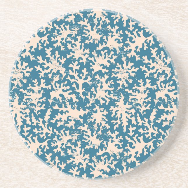 Beautiful Coral Pattern Sandstone Coaster (Front)