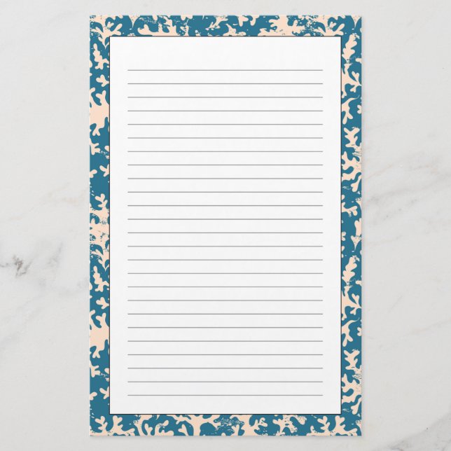 Beautiful Coral Pattern Stationery (Front)