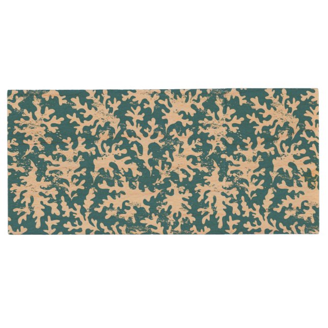 Beautiful Coral Pattern Wood USB Flash Drive (Front)