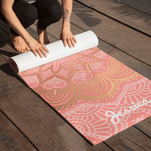 Aesthetic Boho Rainbow Cute Yoga Mat, 70x24 Custom Personalized