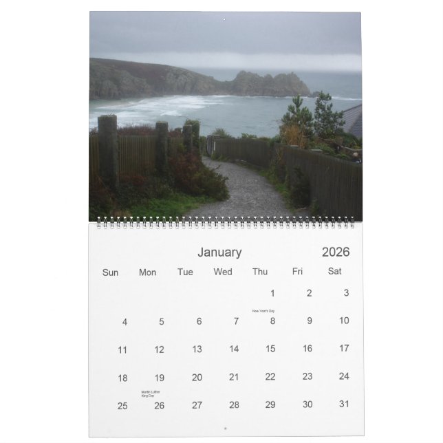 Beautiful Cornwall, Calendar (Jan 2026)