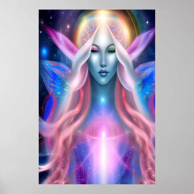 Beautiful Cosmic Angel Goddess Poster (Front)