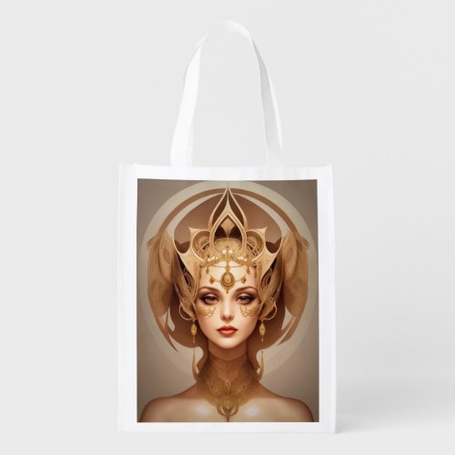 Beautiful Cosplay Queen Grocery Bag
