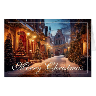 Beautiful Cosy Christmas Motif in a Dreamy Old Tow Card