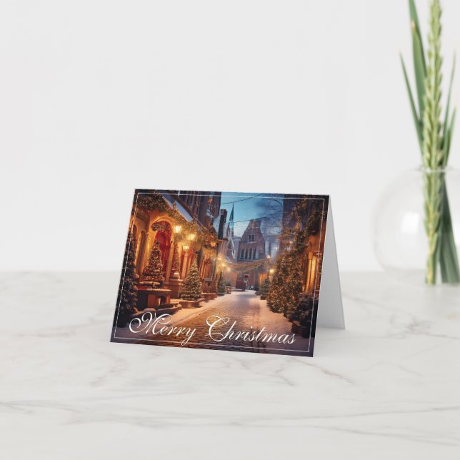 Beautiful Cosy Christmas Motif in a Dreamy Old Tow Card (Front)