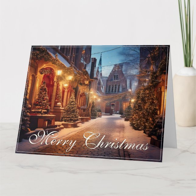 Beautiful Cosy Christmas Motif in a Dreamy Old Tow Card (Front)