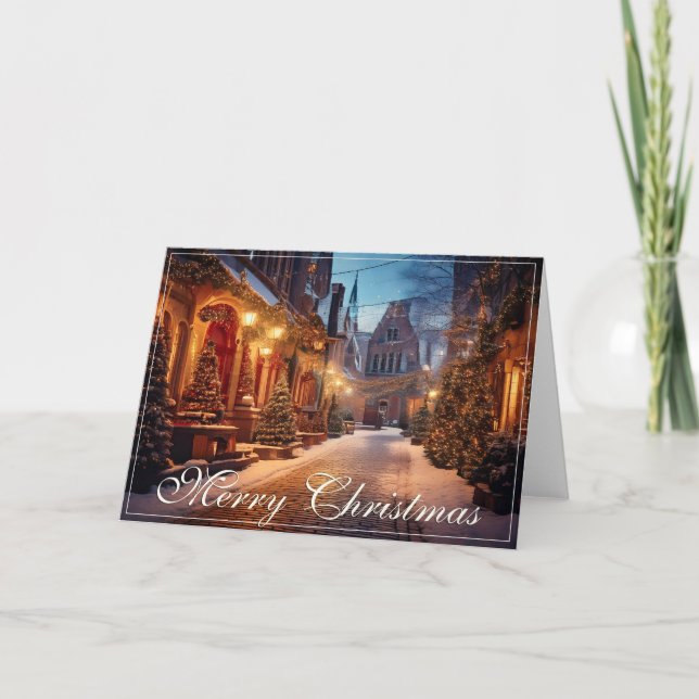 Beautiful Cosy Christmas Motif in a Dreamy Old Tow Card (Front)