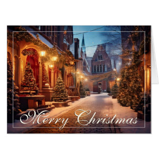 Beautiful Cosy Christmas Motif in Dreamy Old Tow Card