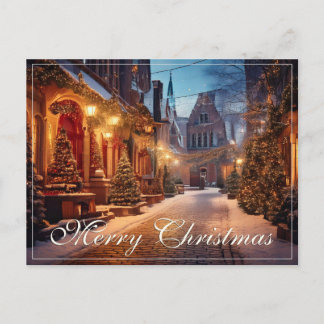 Beautiful Cosy Christmas Motif in Dreamy Old Tow Holiday Postcard