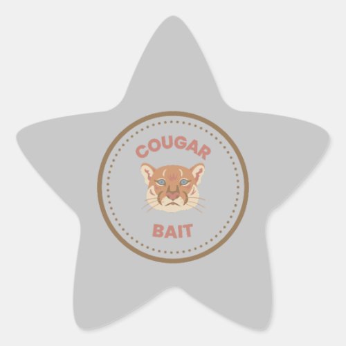 beautiful cougar dangerous bait star sticker