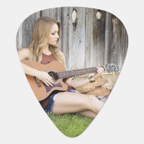 Beautiful Country Girl Playing Guitar Guitar Pick