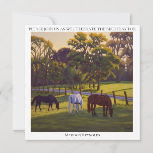 Beautiful Country Horses in Pasture Invitation
