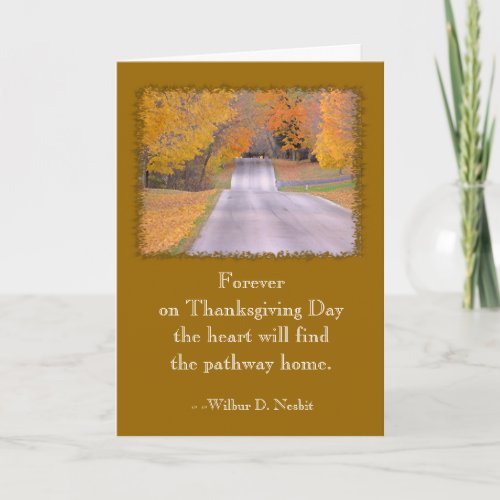 BEAUTIFUL COUNTRY ROAD IN FALLTHANKSGIVING THEME HOLIDAY CARD