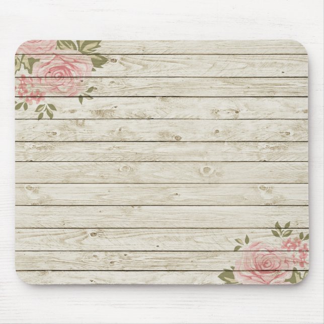 Beautiful Country Shabby Chic Rustic Wood Mouse Pad (Front)