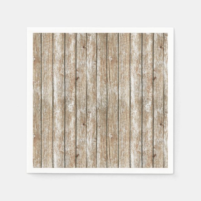 Beautiful Country Shabby Chic Rustic Wood Napkins (Front)
