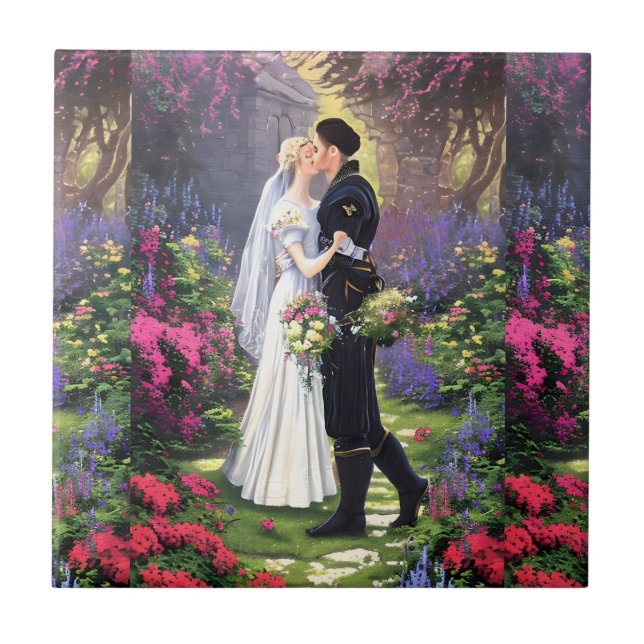Beautiful Couple in The Park Ceramic Tile (Front)