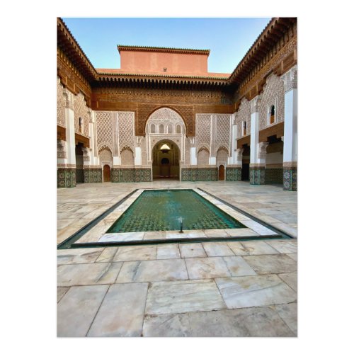 Beautiful Courtyard of Ben Youssef _ Marrachech Photo Print