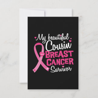 Beautiful Cousin Breast Cancer Survivor Card