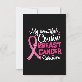 Beautiful Cousin Breast Cancer Survivor Card by ne1512BLVD at Zazzle