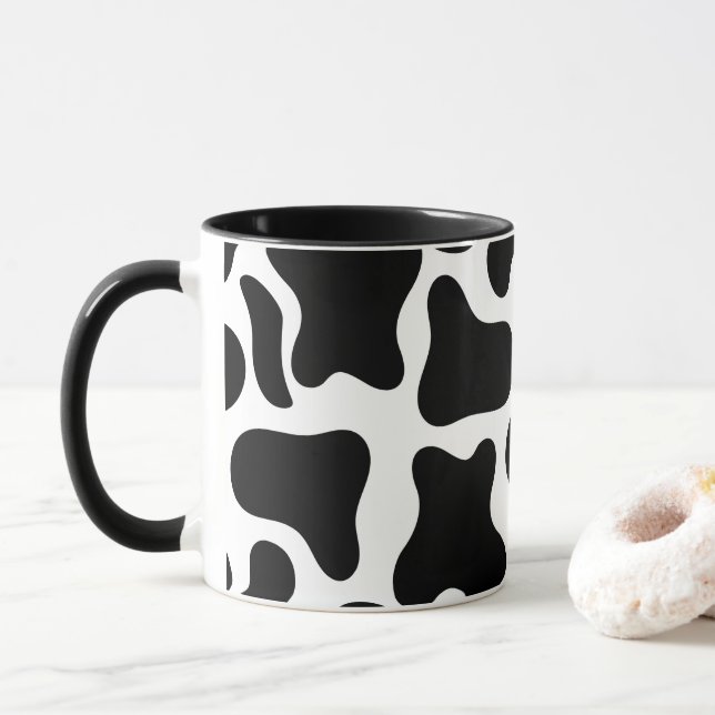 Beautiful cow pattern  mug (With Donut)