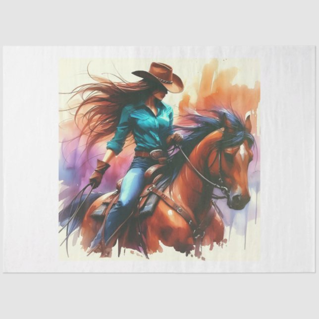 Beautiful Cowgirl Tissue Paper (Front)