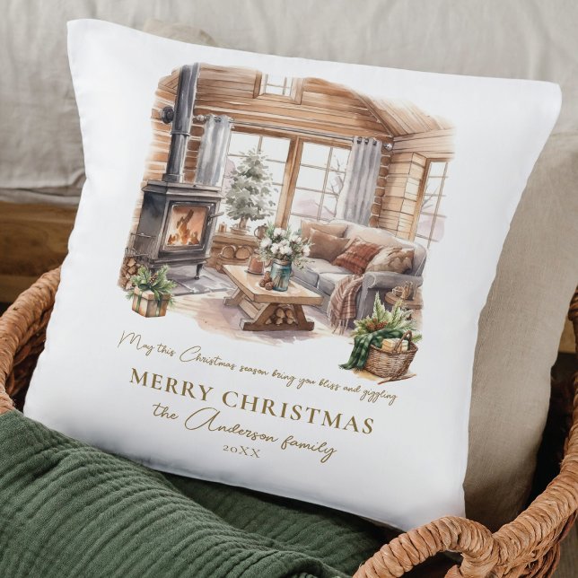 Beautiful Cozy Christmas Home Personalized  Throw Pillow (Creator Uploaded)