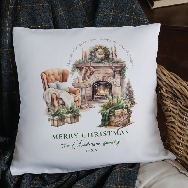 Beautiful Cozy Christmas Personalized  Throw Pillow (Creator Uploaded)