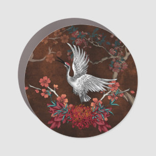 Beautiful crane car magnet