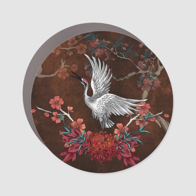 Beautiful crane car magnet (Front)