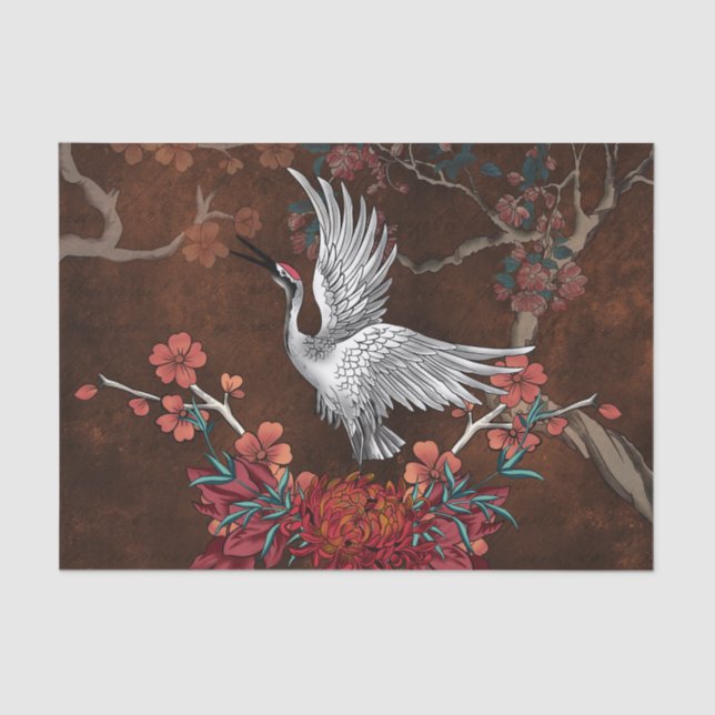 Beautiful crane tissue paper (Front)