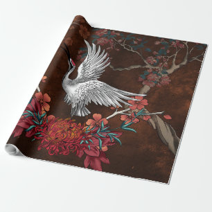 Beautiful crane wrapping paper