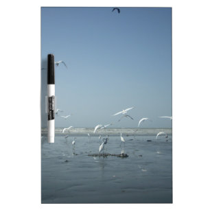 Beautiful Cranes Flying Over Water Nature's Ballet Dry Erase Board