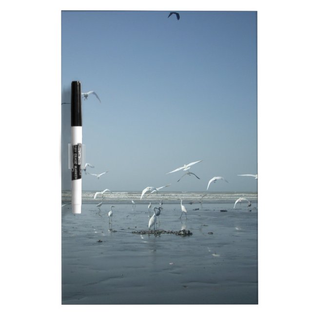 Beautiful Cranes Flying Over Water Nature's Ballet Dry Erase Board (Front)