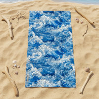 Beautiful crashing blue ocean waves