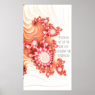 Beautiful Creamy Coral Fractal Art Add a Quote Poster