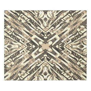 Beautiful Creamy Taupe Tan Black Modern Minimalist Duvet Cover